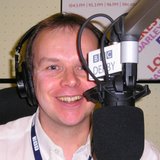 Graham Wright at his Radio Derby microphone